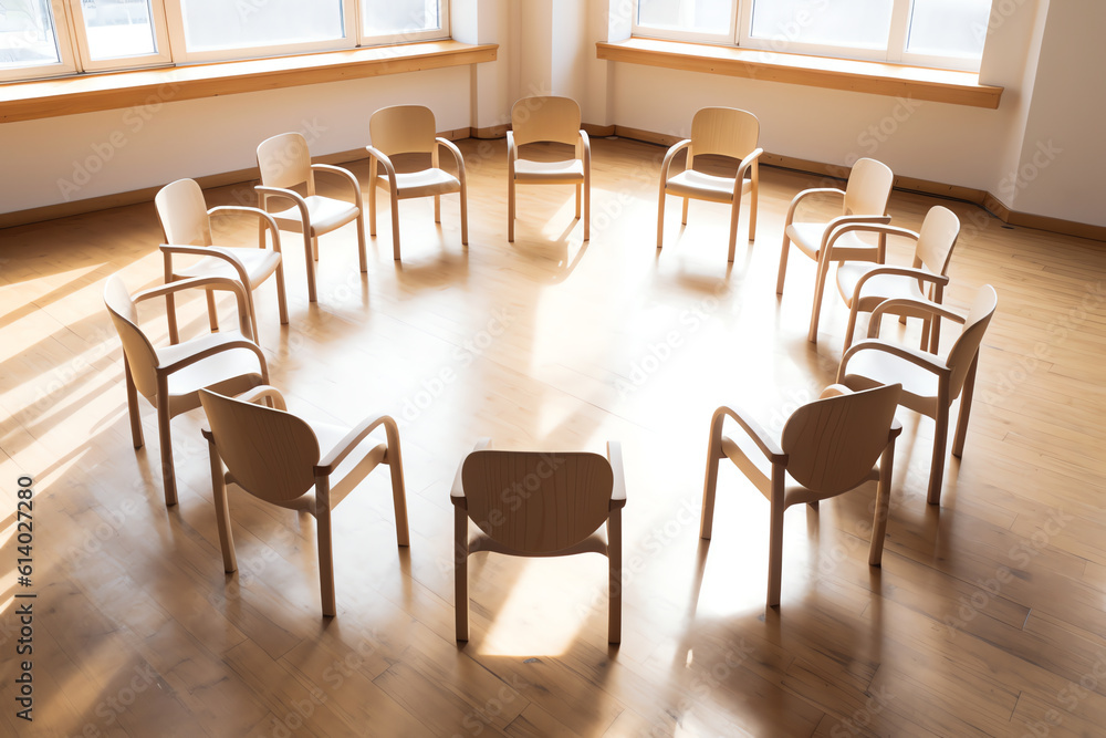 Poster generative ai seating arrangement for concerts ,keep spaced between each chairs make separate for so