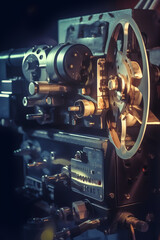 Generative AI photo of an old movie projector