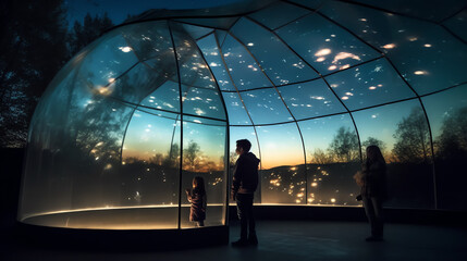 Generative AI A breathtaking star projection at the planetarium - obrazy, fototapety, plakaty