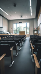 Generative AI Lecture room with empty seats Business seminar education