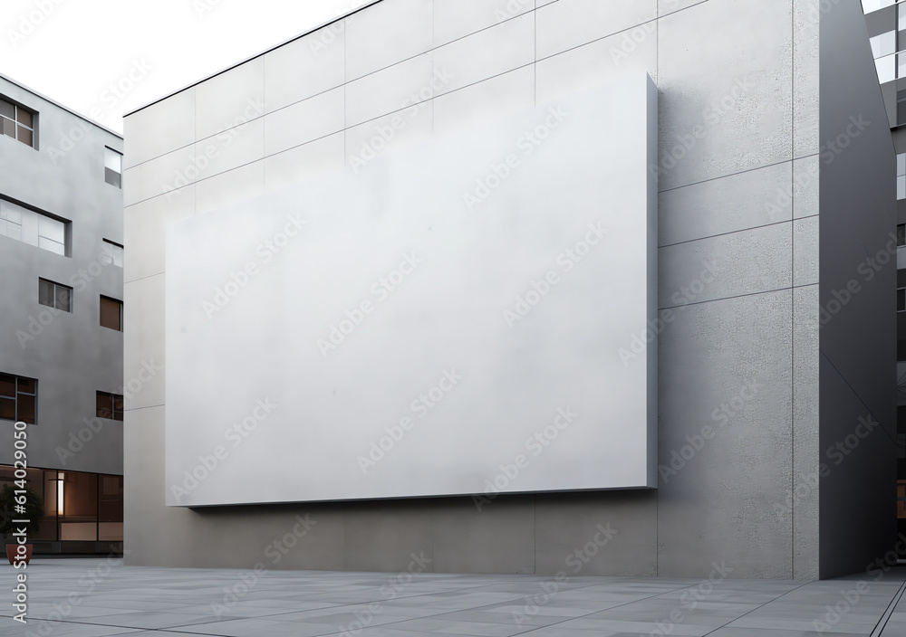Poster generative ai empty square front of modern architectures