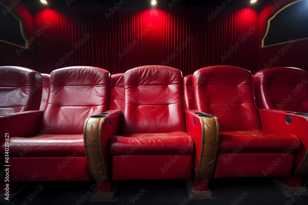 Poster generative ai the empty row line of seats in the cinema hall
