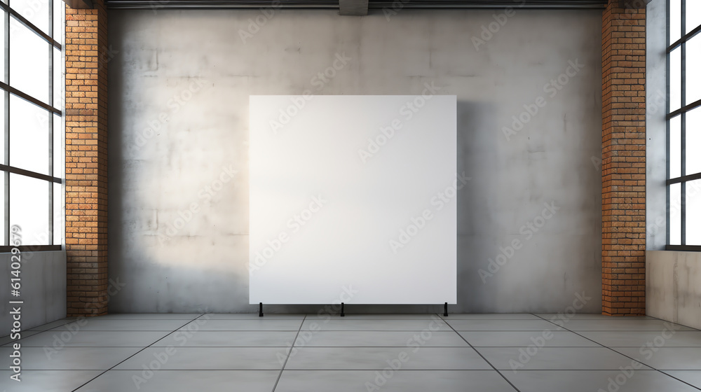 Poster generative ai cinema with blank screen. mock up, ad concept, 3d rendering