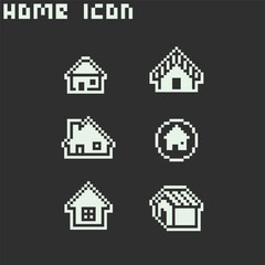 this is Home icon 1 bit style in pixel art with white color and black background ,this item good for presentations,stickers, icons, t shirt design,game asset,logo and your project.
