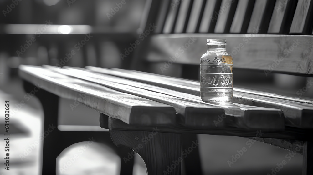 Aufkleber generative ai a close up view of a church bench without people.