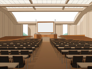 Generative AI Lecture room with empty seats Business seminar education