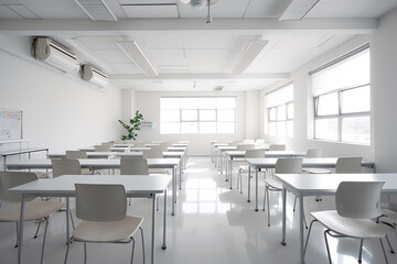 Generative AI Interior of modern empty classroom