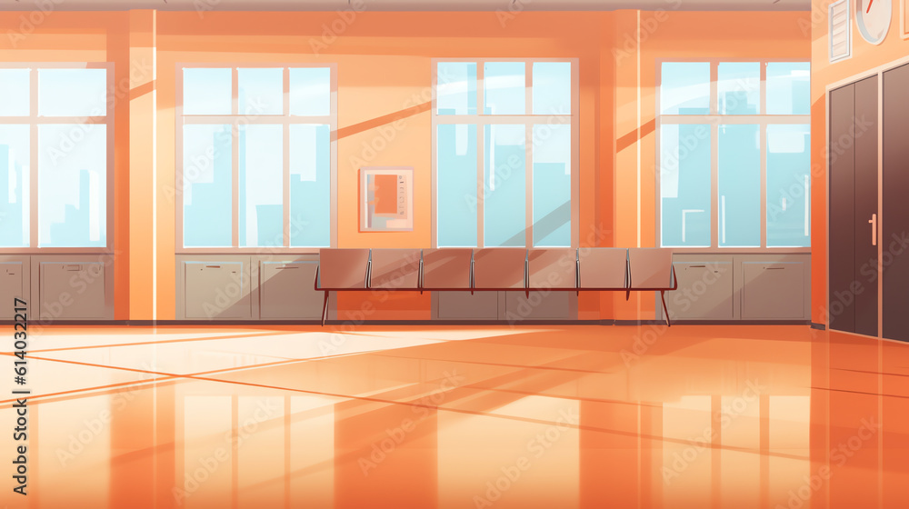 Aufkleber Generative AI Vector illustration of an empty classroom