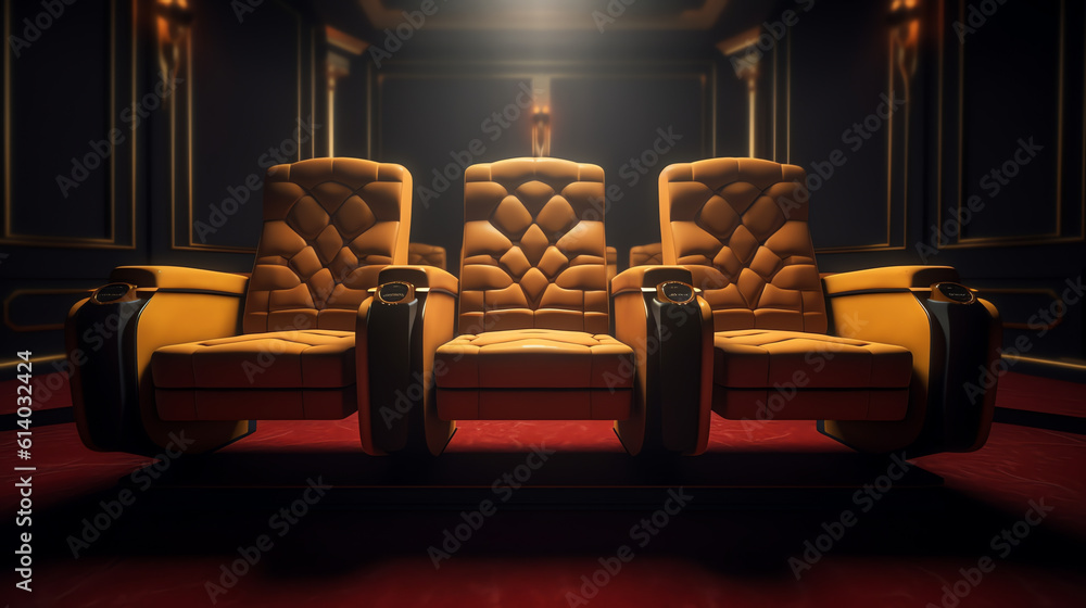 Poster generative ai sofa of the movie theater
