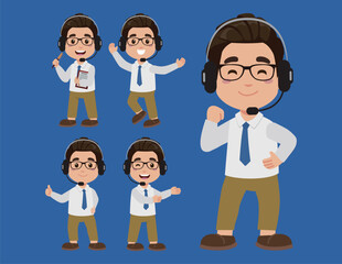 Fototapeta premium Call center and customer service character