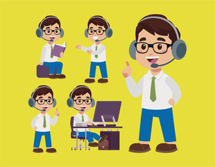Obraz premium Call center and customer service character