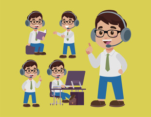 Fototapeta premium Call center and customer service character