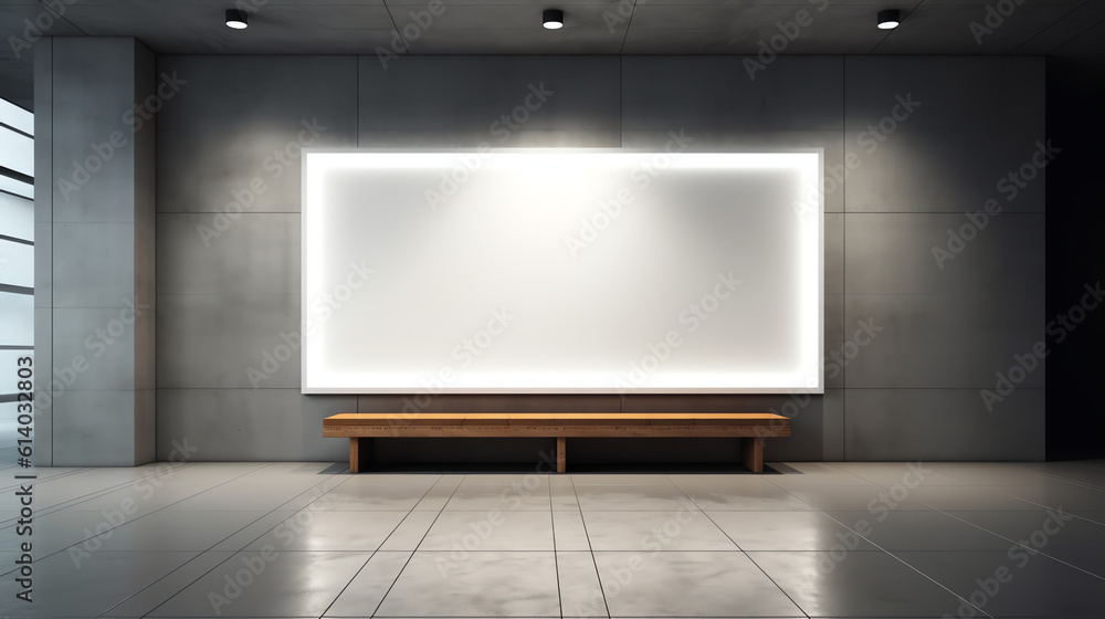 Poster generative ai cinema dark hall with white empty screen. entertainment and presentation scene for ind