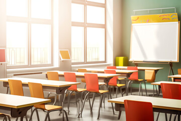 Fototapeta na wymiar Generative AI Empty school classroom
