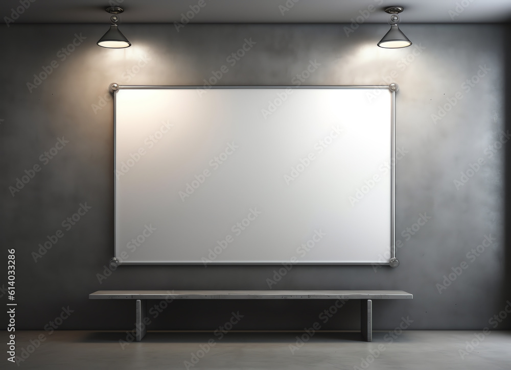Poster Generative AI Cinema with blank screen. Mock up, Ad concept, 3D Rendering