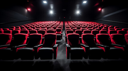 Fototapeta na wymiar Generative AI an empty cinema without audience