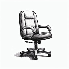 Generative AI The office chair from grey textile. Isolated over white