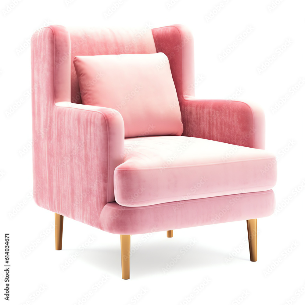 Poster generative ai armchair different angles isolated on a white background .