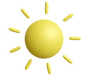 Yellow sun. 3D