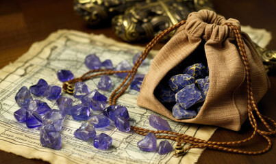 close up of Tanzanite mineral, Gemstones from Africa