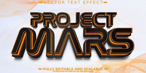 Space text effect, editable mars and galaxy text style © QuillArtistry