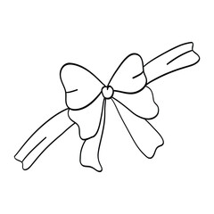 Bow beautiful pastel illustration. Hand drawing. Holiday design for decoration.