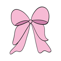 Bow beautiful pastel illustration. Hand drawing. Holiday design for decoration.