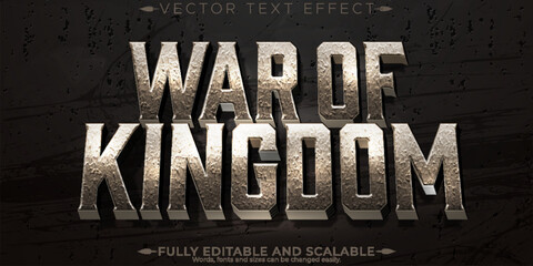 War of kingdom text effect, editable rock and warrior text style