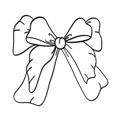 Bow beautiful pastel illustration. Hand drawing. Holiday design for decoration.