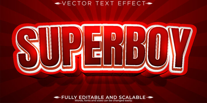 Superboy text effect, editable hero and comic text style