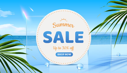 Clear summer sale promotion template