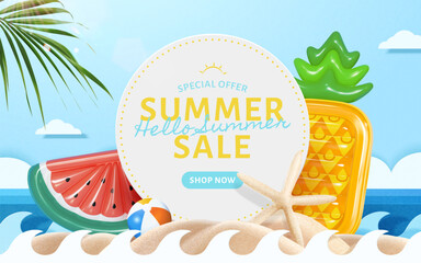 Sunny beach summer sale template