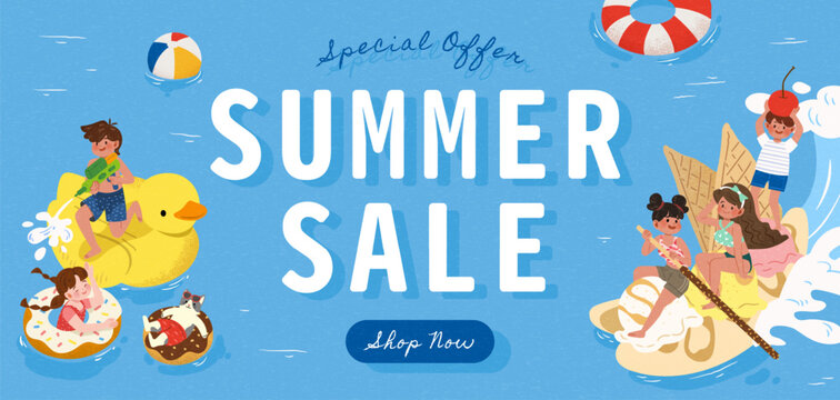 Fun summer sale promo template