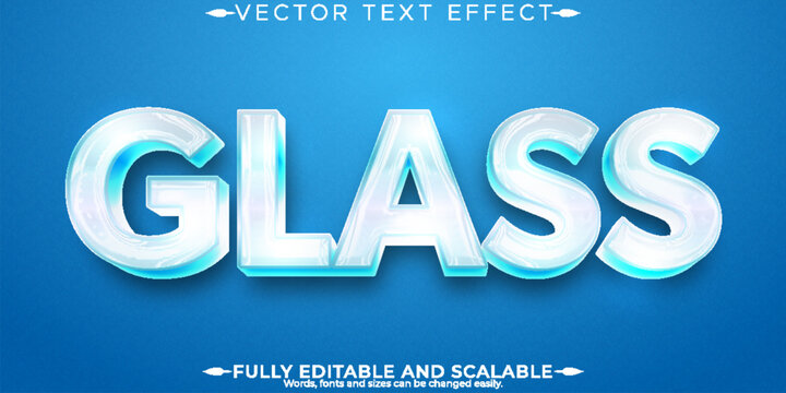 Glass text effect, editable transparent and clean text style