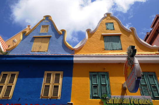 Curacao house,dutch colonial house ,caribbean island