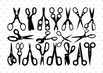 Scissors Silhouette, Scissors SVG, Salon Svg, Hairdresser Svg, Hairstyle Svg, Scissors Bundle, SB00211