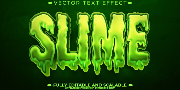 Slime text effect, editable green and sticky text style