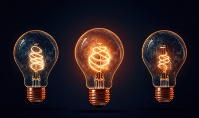 Yellow lightbulb with glowing for creative thinking idea concept