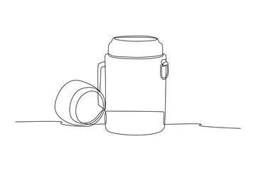 Continuous one line drawing  packaging bottle concept. Single line draw design vector graphic illustration.