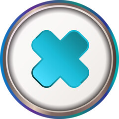 Obraz premium blue glossy button, multiply, cross symbol
