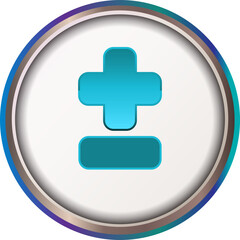 Fototapeta premium blue glossy button, plus minus symbol