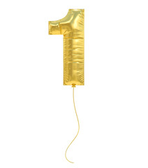 1 Gold Balloon Number 