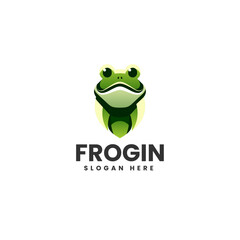 Vector Logo Illustration Frog Gradient Colorful Style