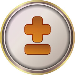 Fototapeta premium orange glossy button, plus minus symbol