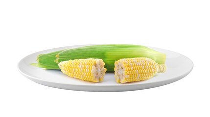corn in a plate isolated on transparent png