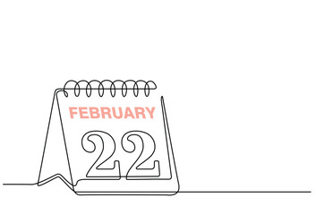 Continuous line drawing of calendar icon with dates beginning 1st to 31st. calendar icon in single line doodle style. Date. Calendar icon Dates 22, eps10 vector illustration