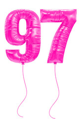 97 Pink Balloons Number