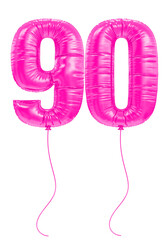 90 Pink Balloons Number