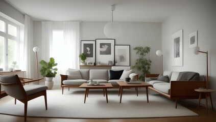 Fototapeta premium Scandinavian Living room | ai-generated