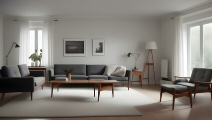 Fototapeta premium Scandinavian Living room | ai-generated